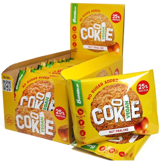 Bombbar Vegan cookie 40 g - nut praline picture Bombbar Vegan cookie 40 g - nut praline photo