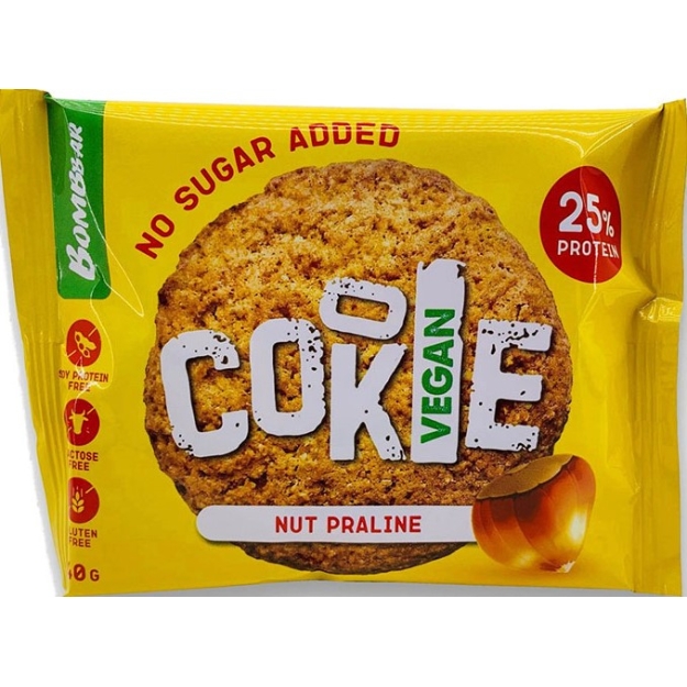Bombbar Vegan cookie 40 g - nut praline picture Bombbar Vegan cookie 40 g - nut praline photo