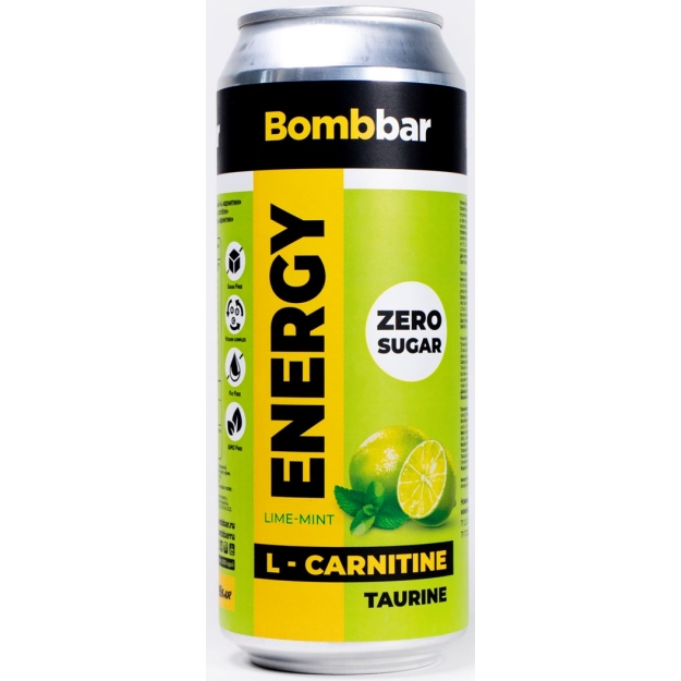 Bombbar Energy Drink 500 ml - laima un piparmētru bilde Bombbar Energy Drink 500 ml - laima un piparmētru fotogrāfija