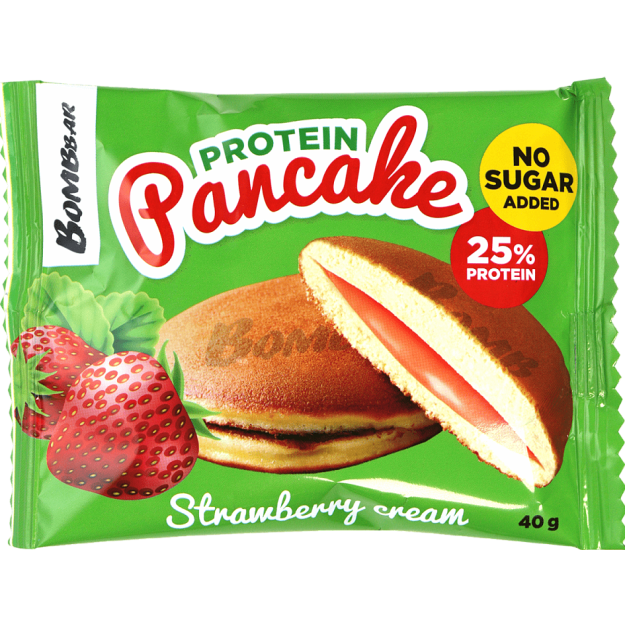Bombbar Protein pancake 40 g - Strawberry cream picture Bombbar Protein pancake 40 g - Strawberry cream photo