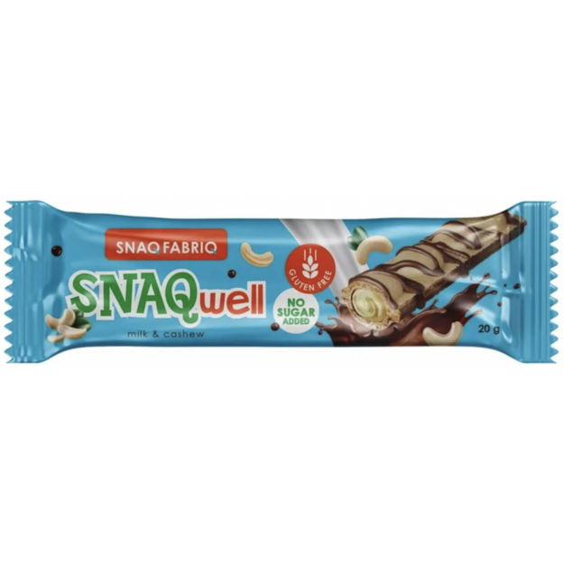 Vafeles  Snaq Well 20 g - Indijas riekstii ar sviesta krēmu
