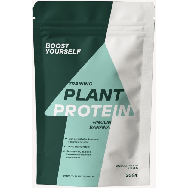 Boost Yourself Training plant based protein + inulin 300 g - banāns fotogrāfija