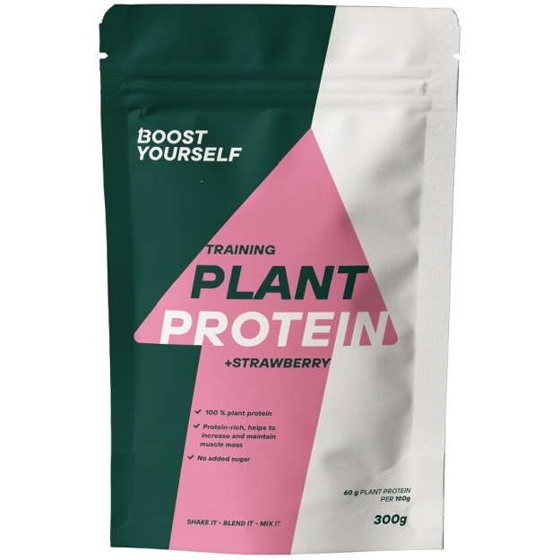 Boost Yourself Training Plant Protein blend (braškėms) 300 g paveikslėlį Boost Yourself Training Plant Protein blend (braškėms) 300 g nuotrauka
