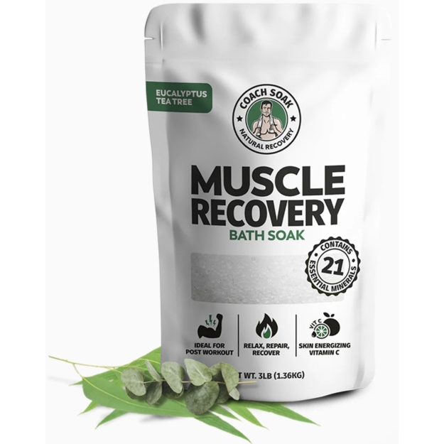Coach Soak Muscle Recovery Bath Soak 1360 g (magnija pārslas) - Eikalipts bilde Coach Soak Muscle Recovery Bath Soak 1360 g (magnija pārslas) - Eikalipts fotogrāfija
