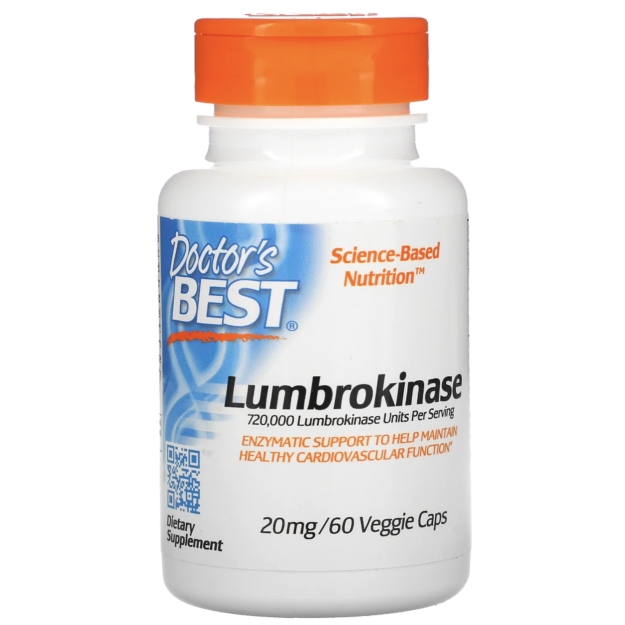 Doctor's Best Lumbrokinase 20 mg 60 veganų kapsulių paveikslėlį Doctor's Best Lumbrokinase 20 mg 60 veganų kapsulių nuotrauka