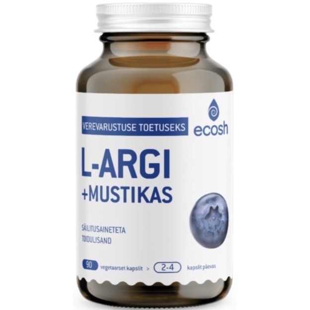 L-argininas + mėlynės 90 kapsulių