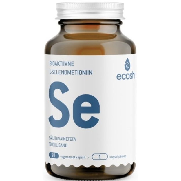 Ecosh Seleen L-selenometioniin bioaktiivne, 90 vege kapslit pilt Ecosh Seleen L-selenometioniin bioaktiivne, 90 vege kapslit foto