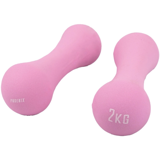 Phoenix Fitness Hanteles 2 kg x 2, rozā bilde Phoenix Fitness Hanteles 2 kg x 2, rozā fotogrāfija