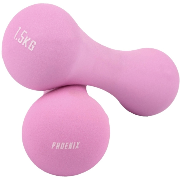 Hanteliai 1.5 kg x 2, rožinės spalvos