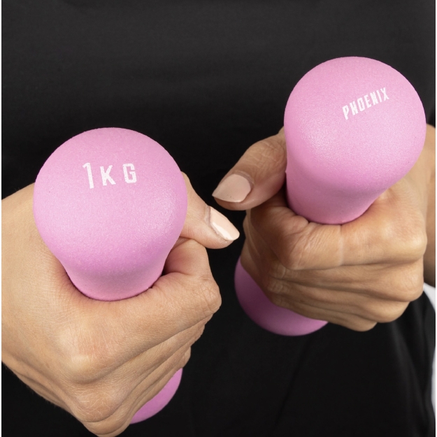 Phoenix Fitness Dumbbell 1 kg x 2, pink picture Phoenix Fitness Dumbbell 1 kg x 2, pink photo