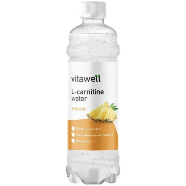 Fitness Food Factory Kergelt gaseeritud jook Vitawell L-Carnitine Water 0,5 l - Ananass