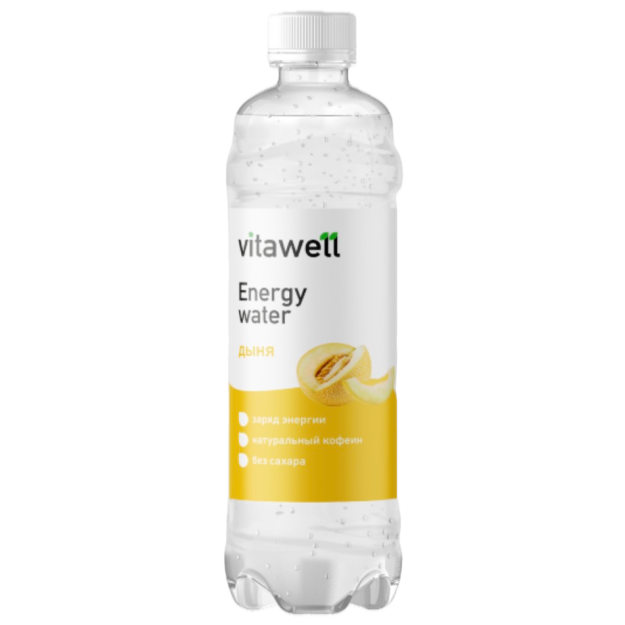 Lengvai gazuotas gėrimas „Vitawell Energy Water“ 0,5 l - Melionas