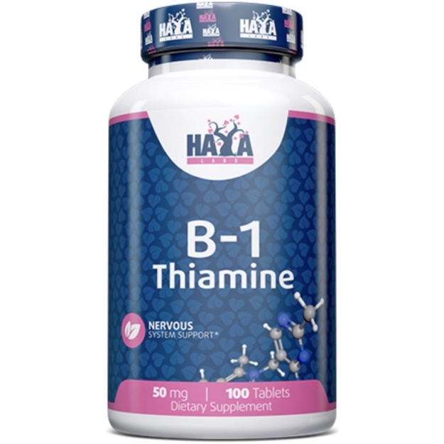 Haya Labs Vitamin B-1 Thiamine 50 mg 100 tabletid foto