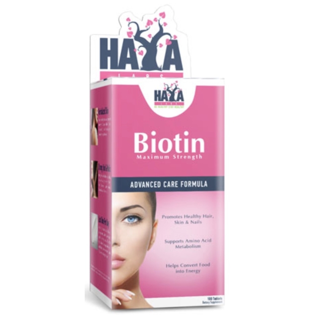 Haya Labs Biotīns Maximum Strength 10000 mkg 100 tabletes bilde Haya Labs Biotīns Maximum Strength 10000 mkg 100 tabletes fotogrāfija
