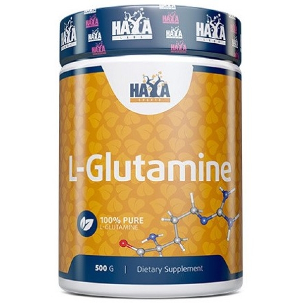 Haya Labs L-glutaminas 100% grynas 500g nuotrauka