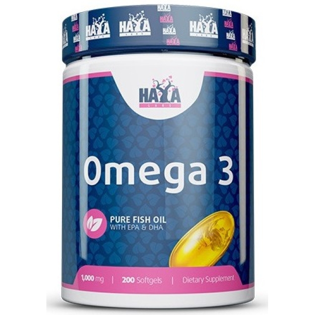 Haya Labs Omega-3 1000 mg 200 gela kapsulas fotogrāfija