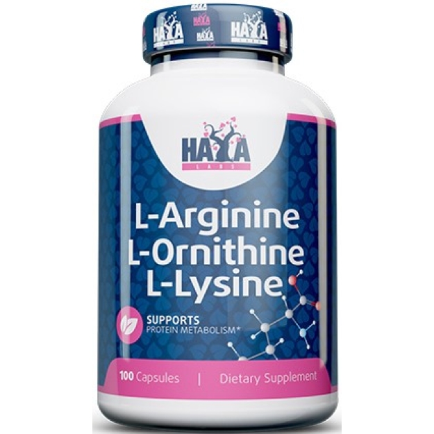 L-arginīns L-ornitīns L-lizīns 100 kapsulas