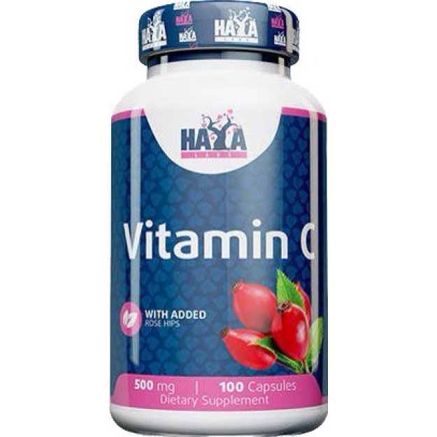 Haya Labs Vitamin C with Rose Hips 500 mg 100 capsules picture Haya Labs Vitamin C with Rose Hips 500 mg 100 capsules photo