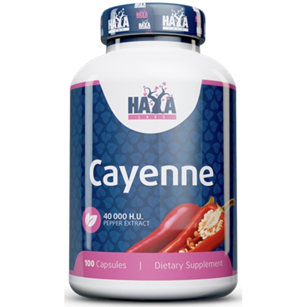 Haya Labs Экстракт кайенского перца 40000 HU 100 капсул картинка Haya Labs Экстракт кайенского перца 40000 HU 100 капсул фото