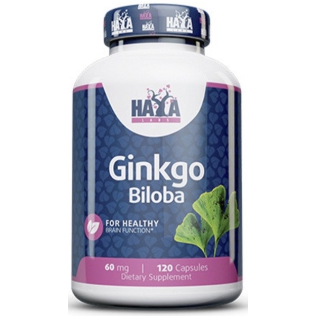 Haya Labs Ginkgo Biloba 60 mg 120 kapslit foto