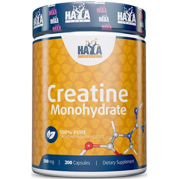 Haya Labs Creatine Monohydrate 500 mg 200 kapsulės paveikslėlį Haya Labs Creatine Monohydrate 500 mg 200 kapsulės nuotrauka