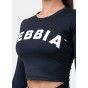 Nebbia Long Sleeve Thumbhole Sporty Crop Top 585, black - 2