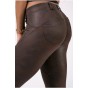 Nebbia Leather Look Bubble Butt pants 538, brown - 5