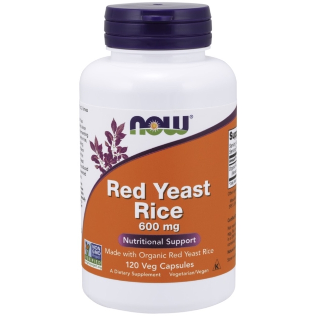 NOW Foods Red Yeast Rice 600 mg 120 vege kapslit pilt NOW Foods Red Yeast Rice 600 mg 120 vege kapslit foto