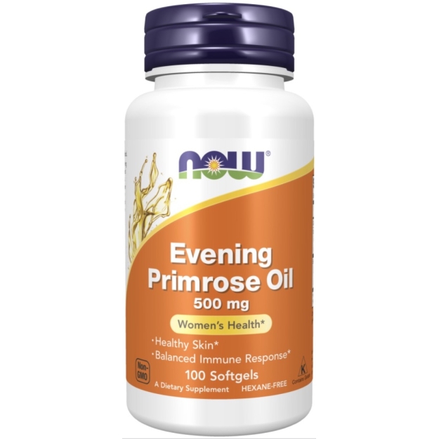 NOW Evening Primrose 500 mg 100 kapsulas bilde NOW Evening Primrose 500 mg 100 kapsulas fotogrāfija