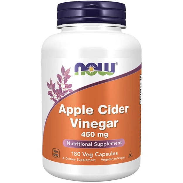 NOW Apple Cider Vinegar 450 mg 180 veganiškos kapsulės paveikslėlį NOW Apple Cider Vinegar 450 mg 180 veganiškos kapsulės nuotrauka