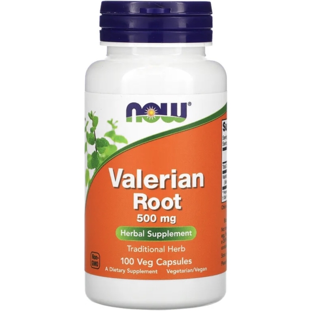 NOW Valerian Root 500 mg 100 veganiškos kapsulės nuotrauka