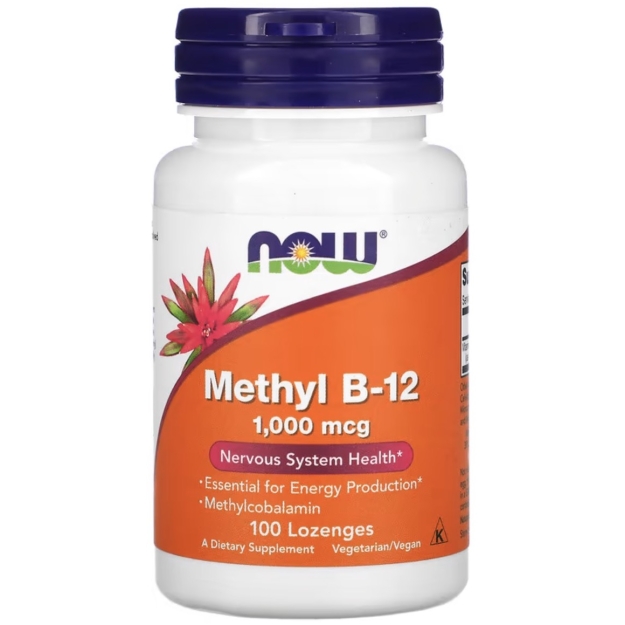 NOW Methyl B-12 1000 mcg 100 pastiles bilde NOW Methyl B-12 1000 mcg 100 pastiles fotogrāfija