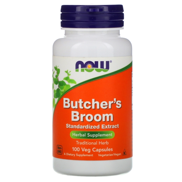 NOW Butcher's Broom 100 mg Standardized Extract 100 Vege capsules picture NOW Butcher's Broom 100 mg Standardized Extract 100 Vege capsules photo