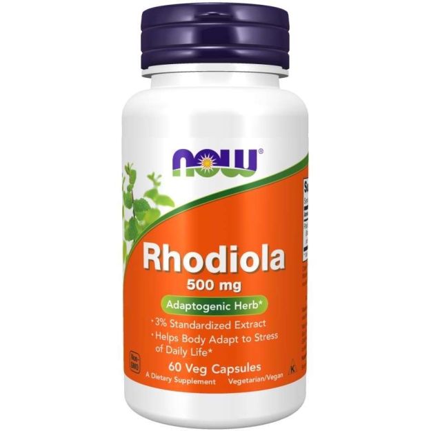 NOW Rhodiola 500 mg 3% ekstrakto 60 vege kapsulių paveikslėlį NOW Rhodiola 500 mg 3% ekstrakto 60 vege kapsulių nuotrauka