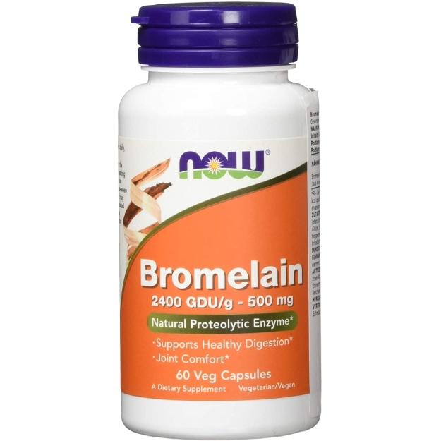 NOW Bromelainas 500 mg / 2400 ŽVV 60 kapsulių paveikslėlį NOW Bromelainas 500 mg / 2400 ŽVV 60 kapsulių nuotrauka