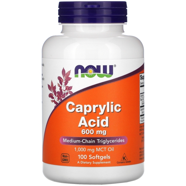 NOW Caprylic Acid 600 mg 100 capsules picture NOW Caprylic Acid 600 mg 100 capsules photo