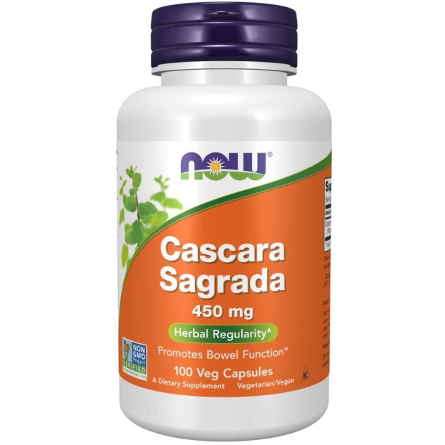 NOW Cascara Sagrada 450 mg 100 vege capsules photo