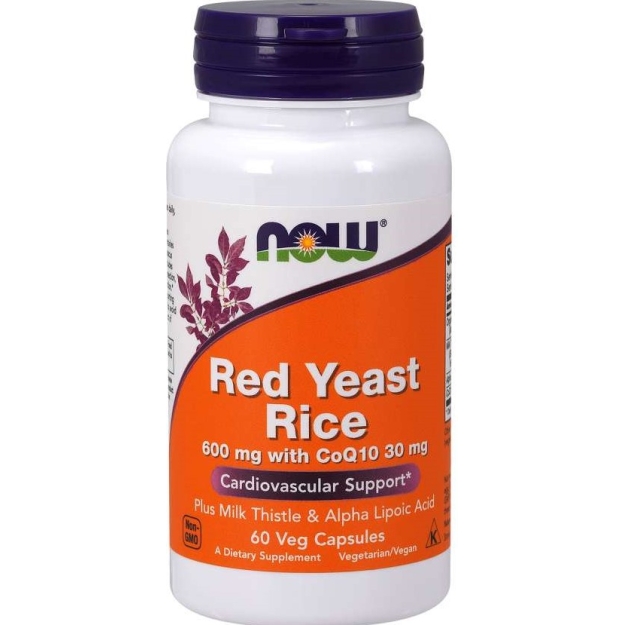 NOW Red Yeast Rice 600 mg CoQ10 30 mg 60 vege capsules picture NOW Red Yeast Rice 600 mg CoQ10 30 mg 60 vege capsules photo