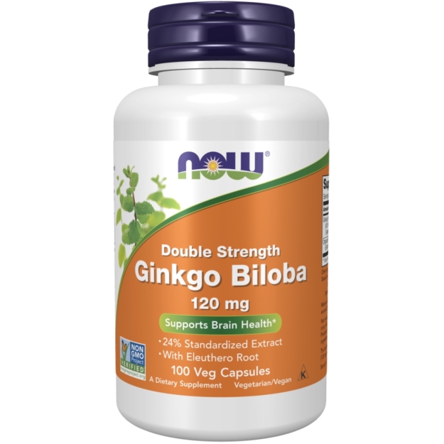 NOW Foods Ginkgo Biloba Double Strength 120 mg 100 vegan kapslit pilt NOW Foods Ginkgo Biloba Double Strength 120 mg 100 vegan kapslit foto