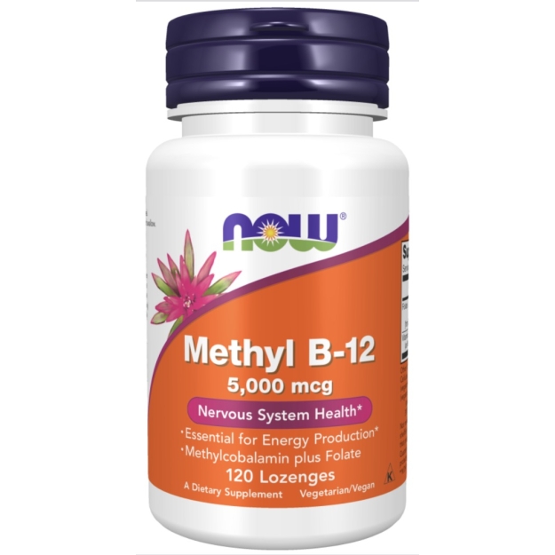 NOW Metil B-12 su folio rūgštimi 5000 mcg 120 pastilių paveikslėlį NOW Metil B-12 su folio rūgštimi 5000 mcg 120 pastilių nuotrauka
