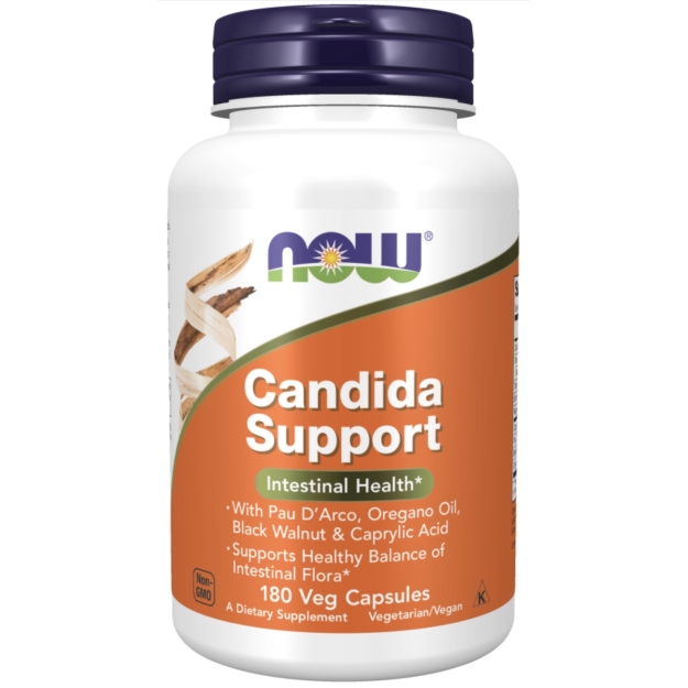NOW Candida Support 180 veganiškos kapsulės paveikslėlį NOW Candida Support 180 veganiškos kapsulės nuotrauka
