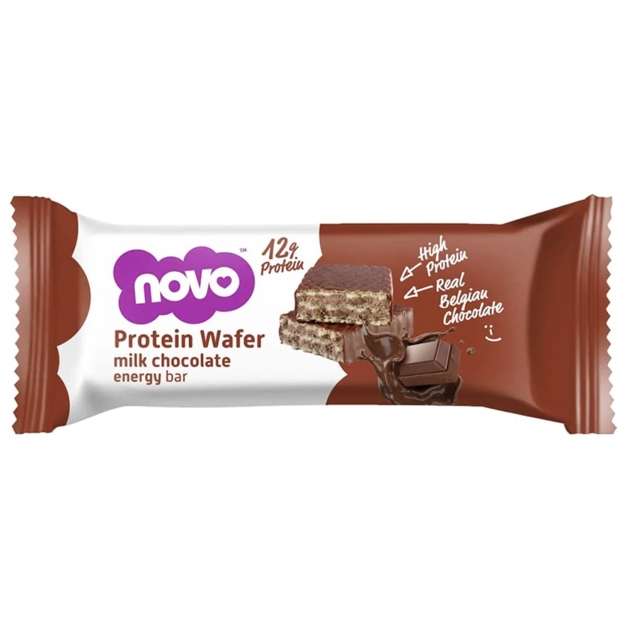Novo Nutrition Протеиновый вафельный батончик 40 г - молочный шоколад картинка Novo Nutrition Протеиновый вафельный батончик 40 г - молочный шоколад фото