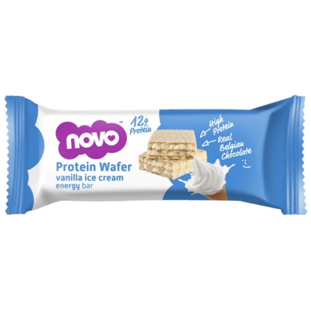 Novo Nutrition Протеиновый вафельный батончик 40 г - Ванильное мороженое фото