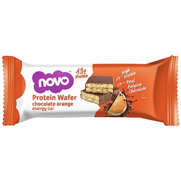 Novo Nutrition Протеиновый вафельный батончик 40 г - Шоколадно-апельсиновый картинка Novo Nutrition Протеиновый вафельный батончик 40 г - Шоколадно-апельсиновый фото