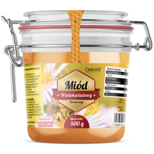 Ostrovit Daudzziedu medus 500 g fotogrāfija