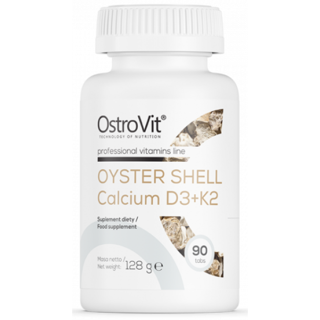 Ostrovit Oyster Shell Calcium + D3 + K2 90 tablečių paveikslėlį Ostrovit Oyster Shell Calcium + D3 + K2 90 tablečių nuotrauka