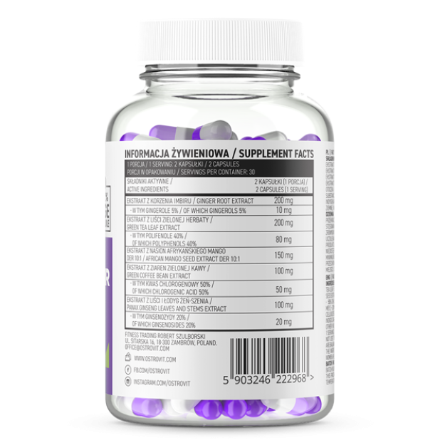 Ostrovit Fat Burner VEGE 60 Caps picture Ostrovit Fat Burner VEGE 60 Caps photo