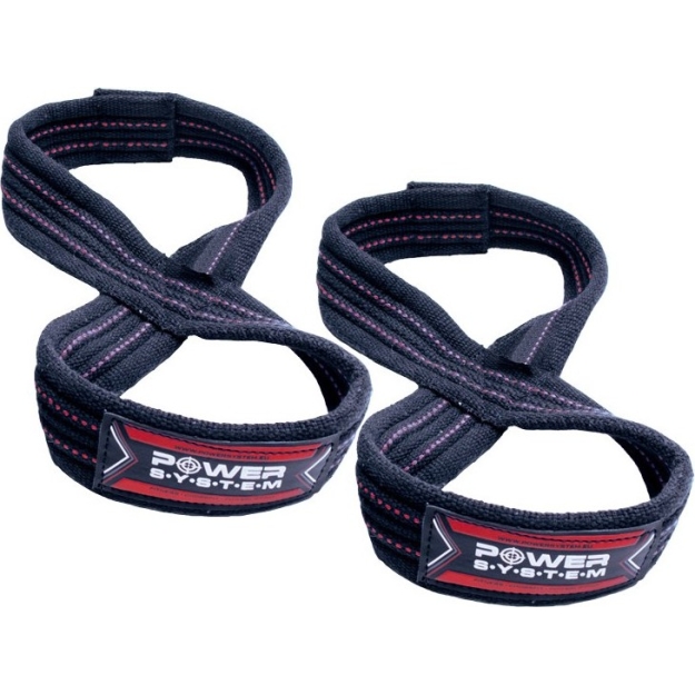 Power System Figure 8 Lifting Straps - Black-Red picture Power System Figure 8 Lifting Straps - Black-Red photo