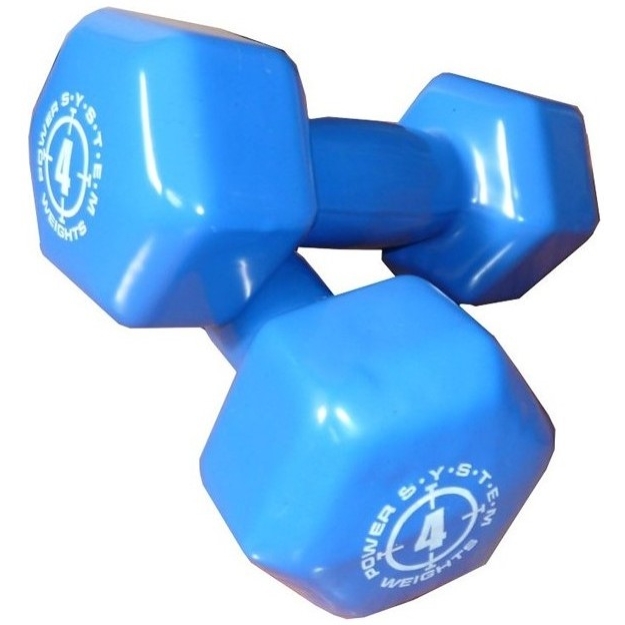Vinüülkattega hantel, Sinine (2 x 4 kg)