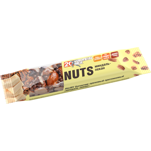 Protein Rex Protein-rich Nut Bar -Almond-Pecan- (Gluten-Free) 40 g bilde Protein Rex Protein-rich Nut Bar -Almond-Pecan- (Gluten-Free) 40 g fotogrāfija